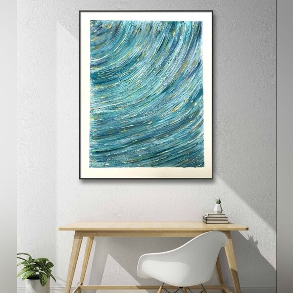 The texture Acrylic Painting 16*20 inches on Canvas Wall Art - Picture 3 of 7